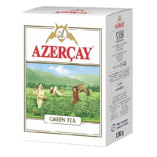 Азерчай чай зеленый крупнолистовой, 100 гр Азерчай чай зеленый крупнолистовой, 100 гр